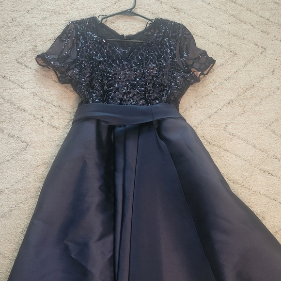 R & M Richard's blue high low sequin-embellished gown - Picture 2 of 5